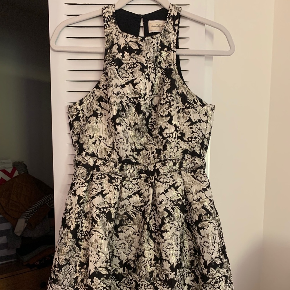 Foiled Floral Cocktail Dress A&F